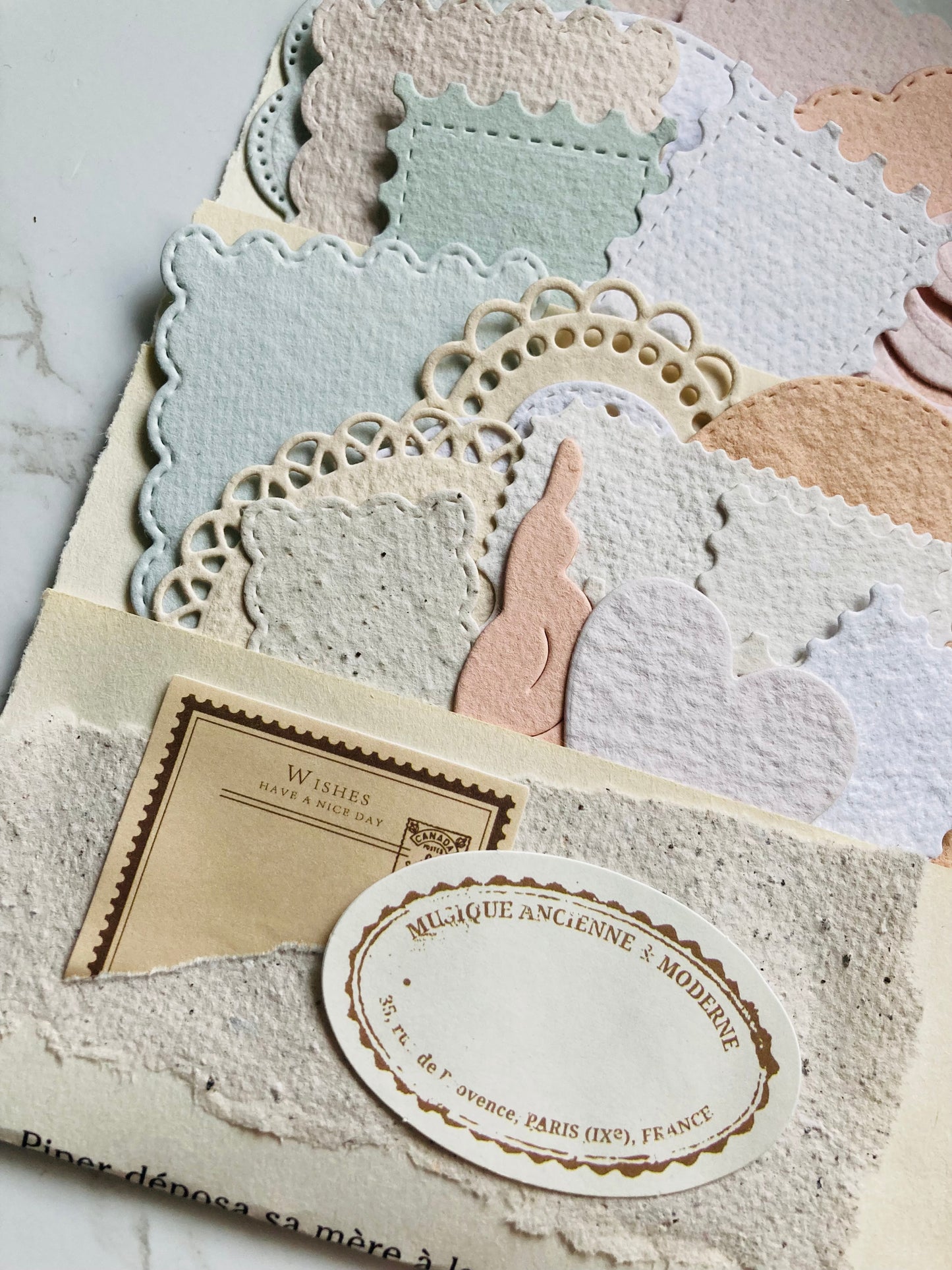 En stock / Mix 25 découpes - papier artisanal - handmade paper