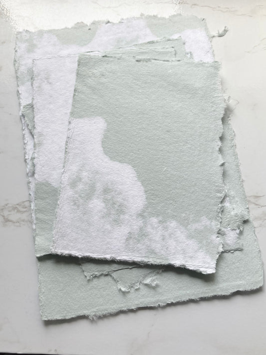 Lot de 5 feuilles A5 TIE AND DYE- Papier artisanal - papier recyclé fait-main