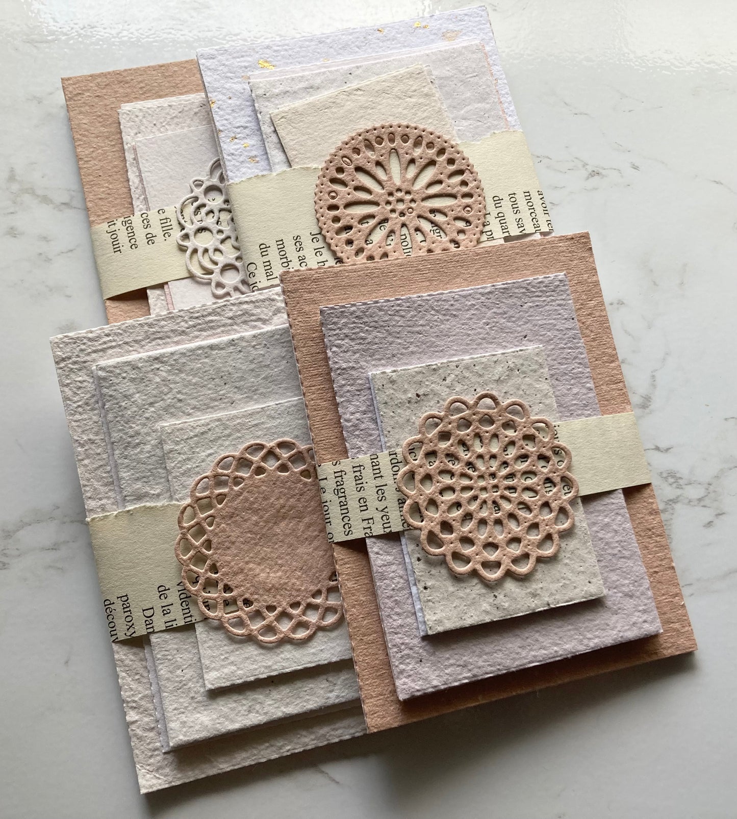 En stock 10 cartes en papier fait-main- papier artisanal - handmade paper