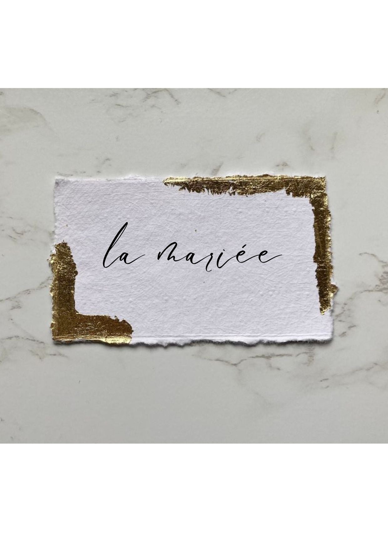 Marques-places en papier artisanal - Feuille d'or