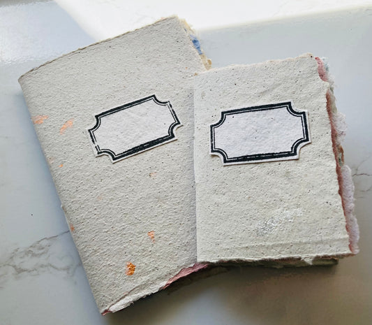 //////PROS//////lot de 2 handmade journal A6 et A7  - papier recyclé fait-main