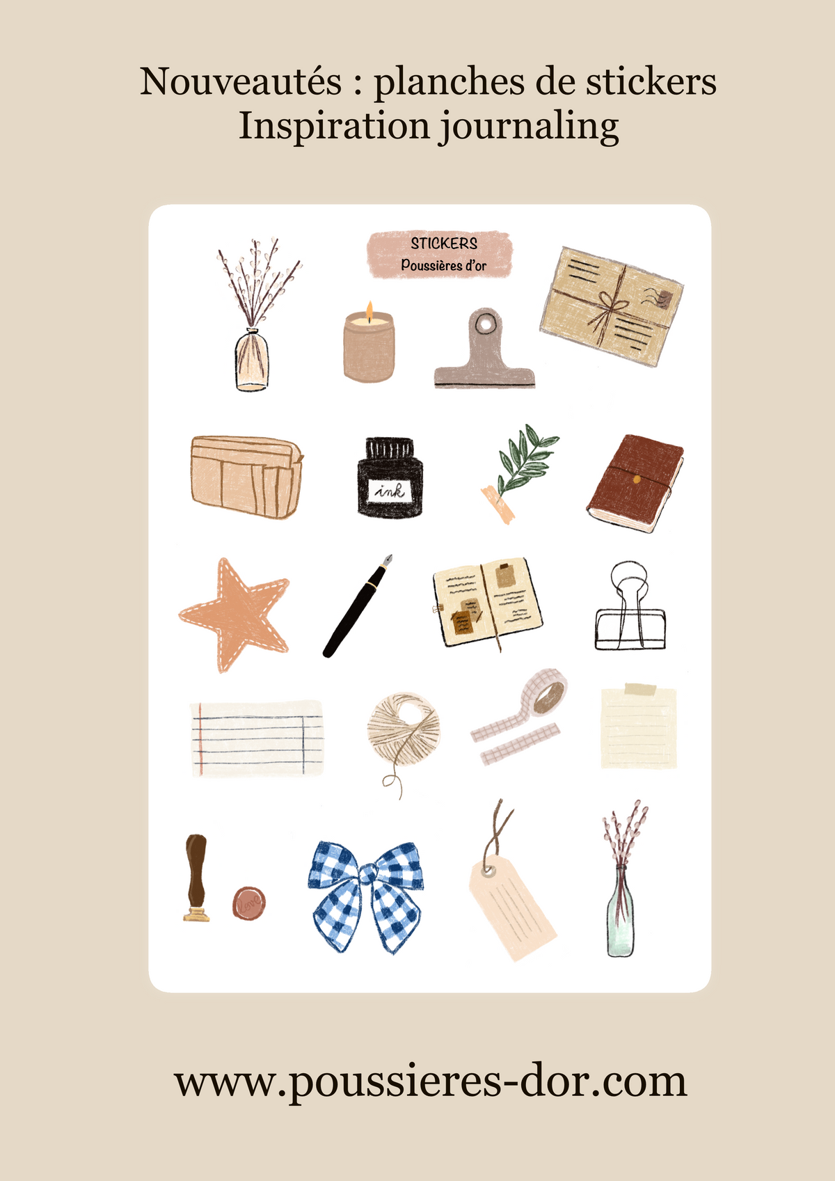 Planche de Stickers - Inspiration journaling - Journaling  #ref2026-02