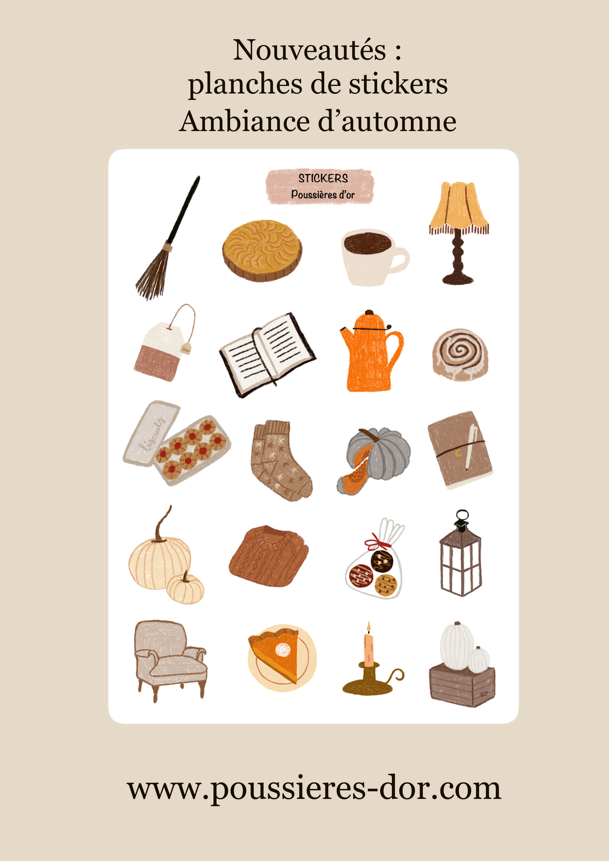 Planche de Stickers - Inspiration automne - Journaling  #ref2026-02