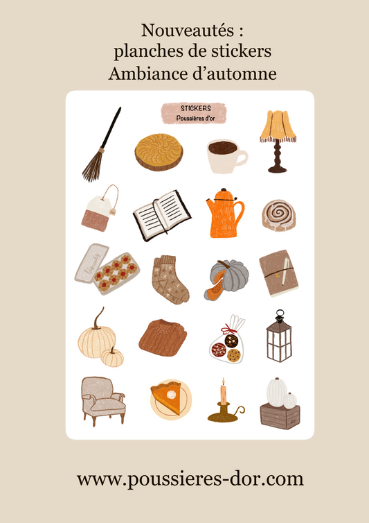 Planche de Stickers - Inspiration automne - Journaling  #ref2026-02