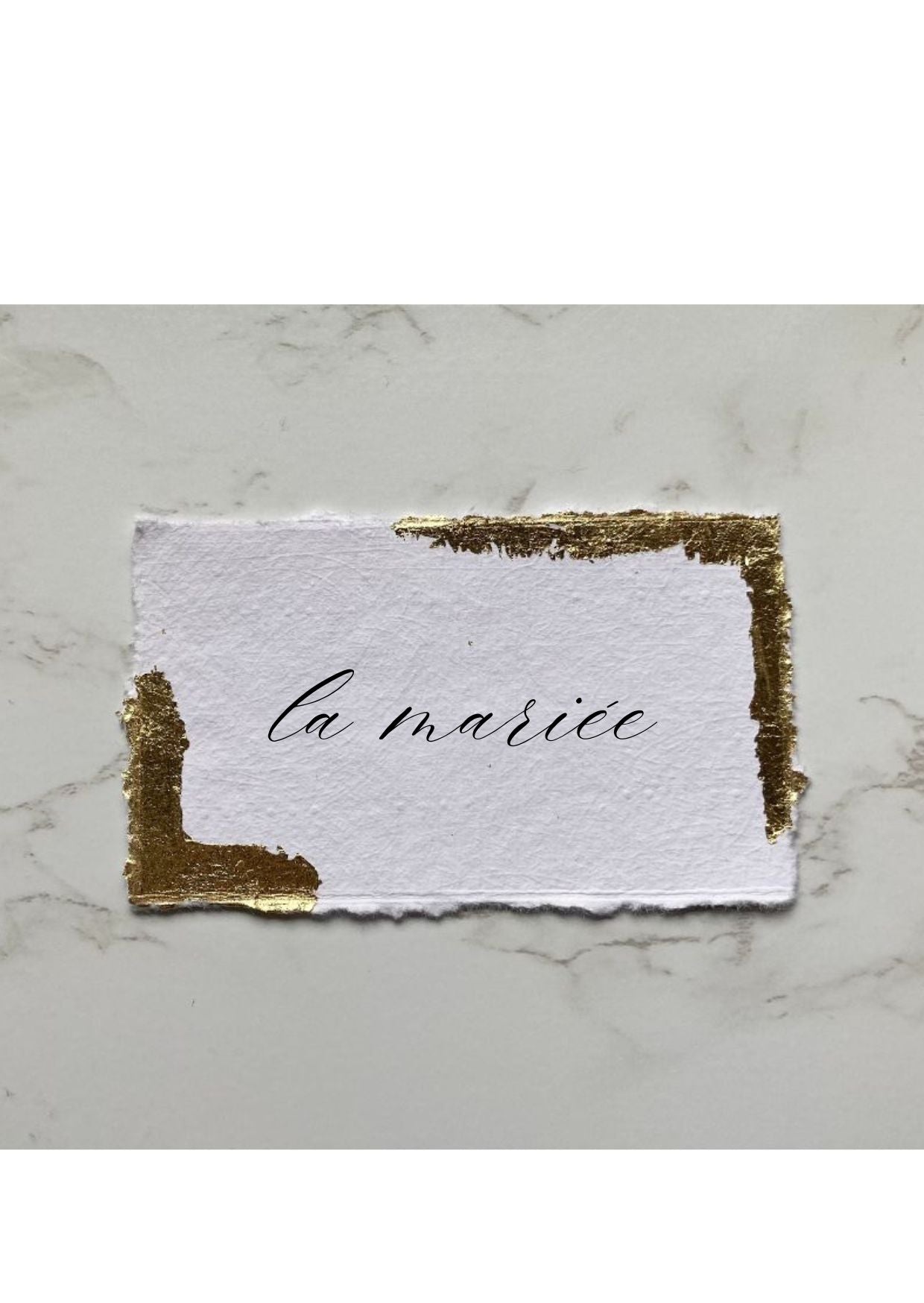 Marques-places en papier artisanal - Feuille d'or