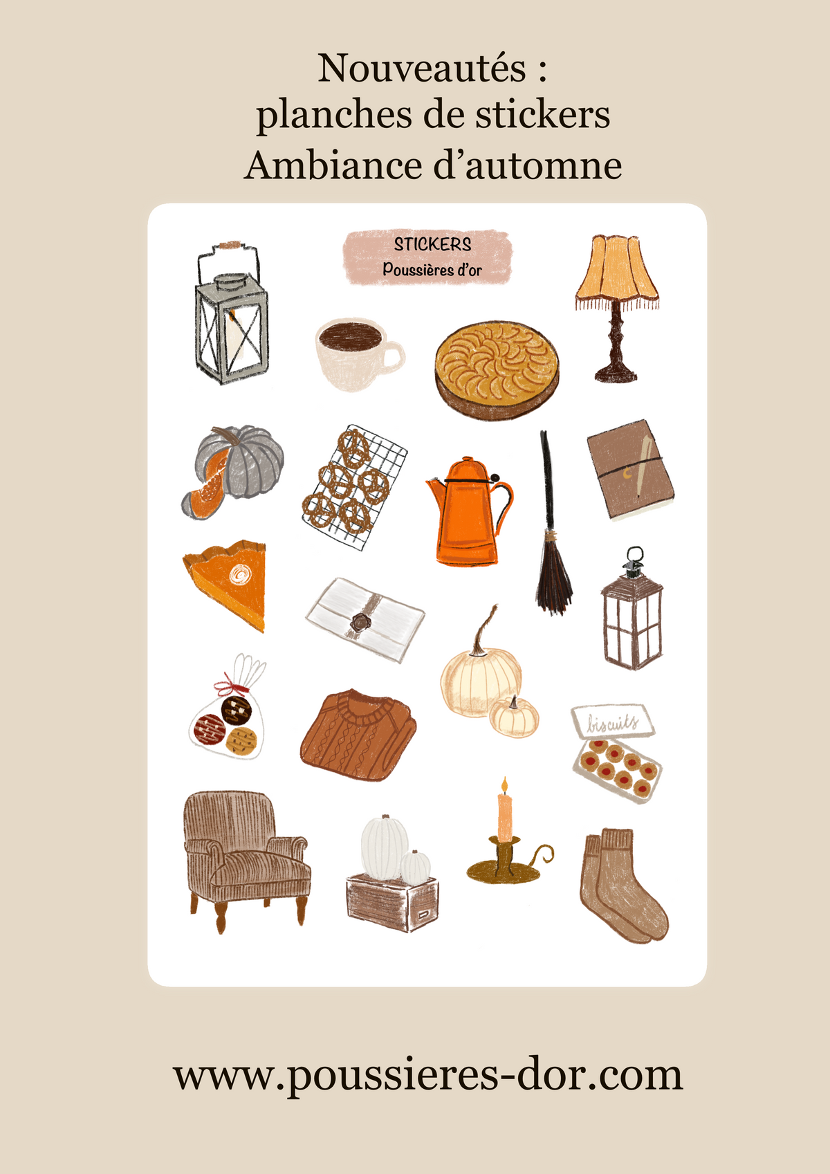 Planche de Stickers - Inspiration automne - Journaling  #ref2026-02