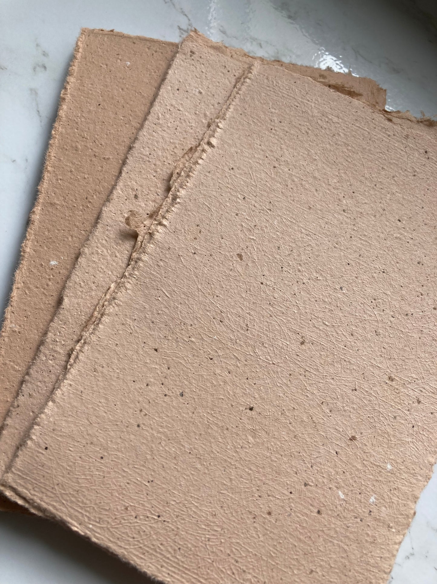 En stock /A5 Noisette Papier artisanal - papier recyclé fait-main