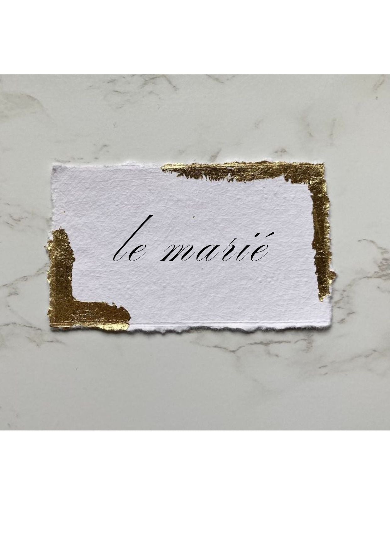 Marques-places en papier artisanal - Feuille d'or