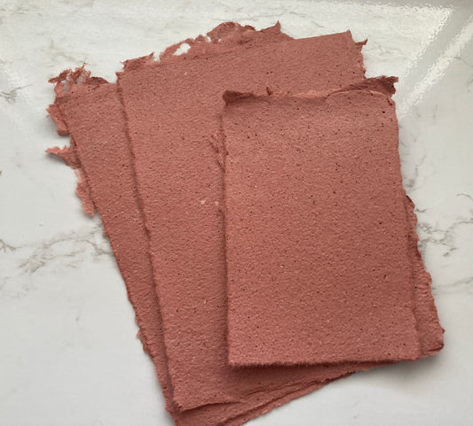 En stock /A6 terracotta rustique  - Papier artisanal - papier recyclé fait-main