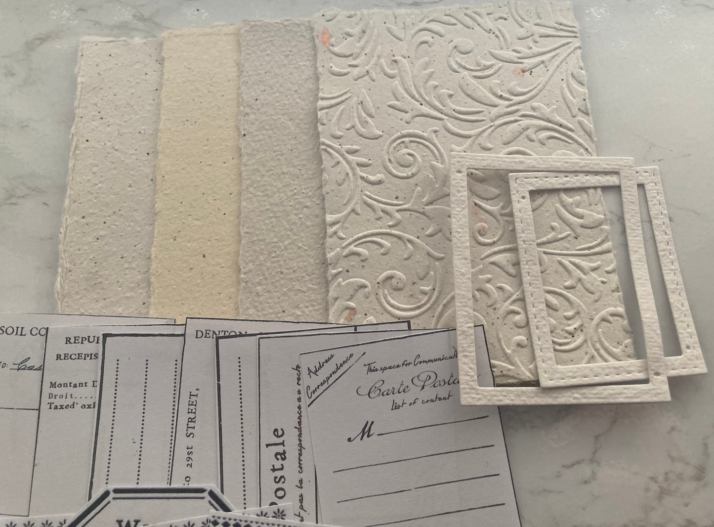 En stock Lot éphémères 25 pièces - papier artisanal - handmade paper