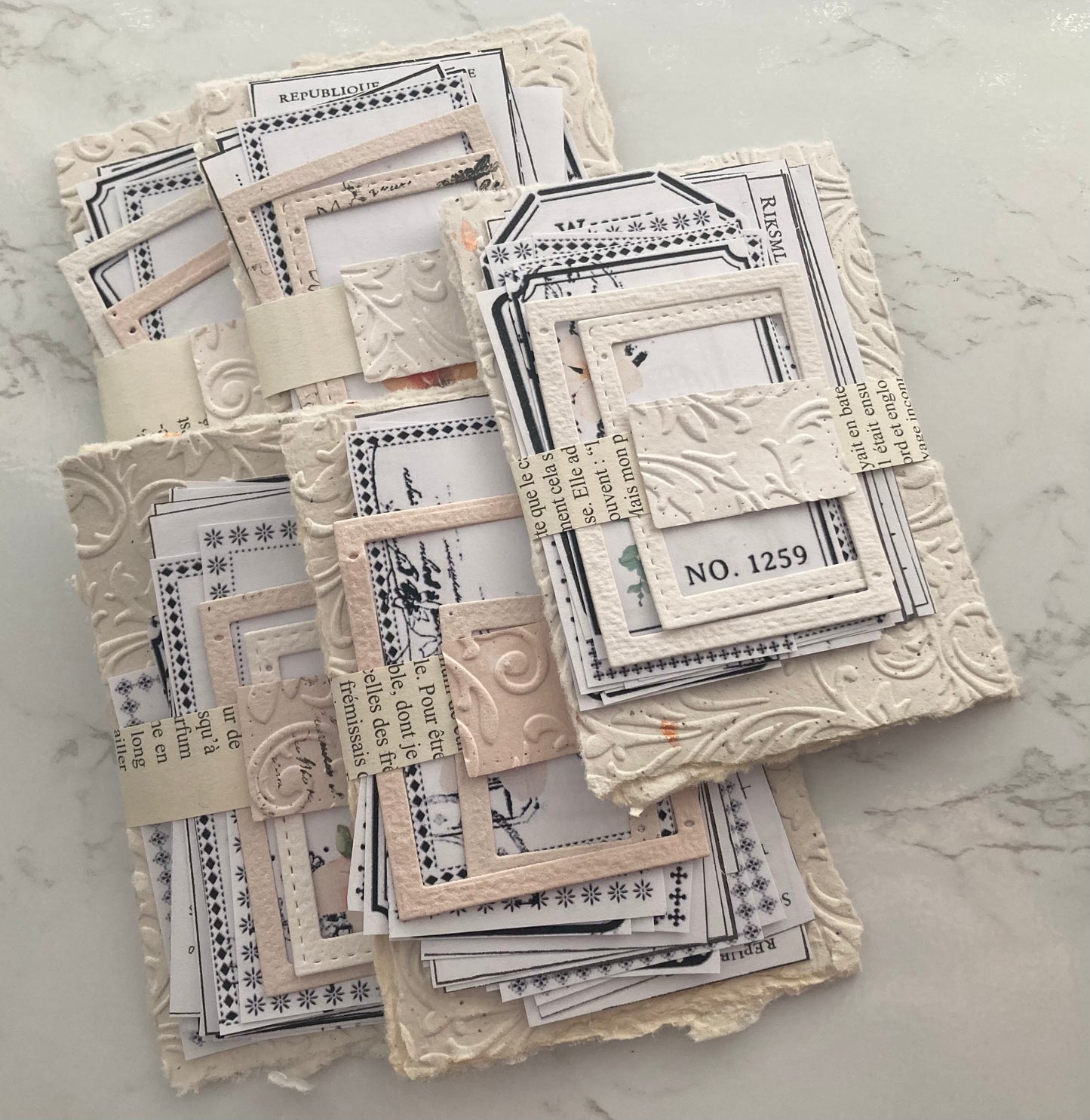 En stock Lot éphémères 25 pièces - papier artisanal - handmade paper