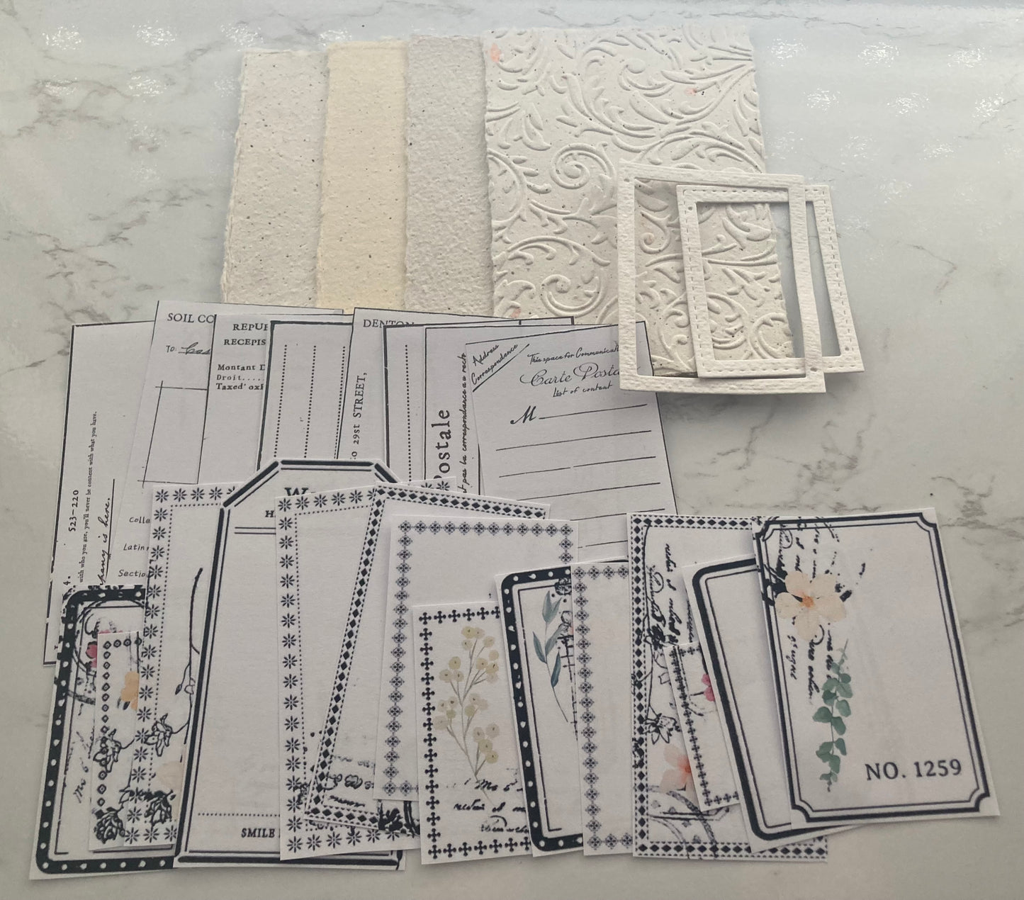 En stock Lot éphémères 25 pièces - papier artisanal - handmade paper