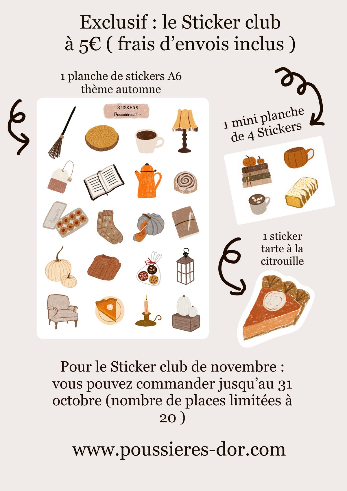 Stickers club de novembre : thème automne