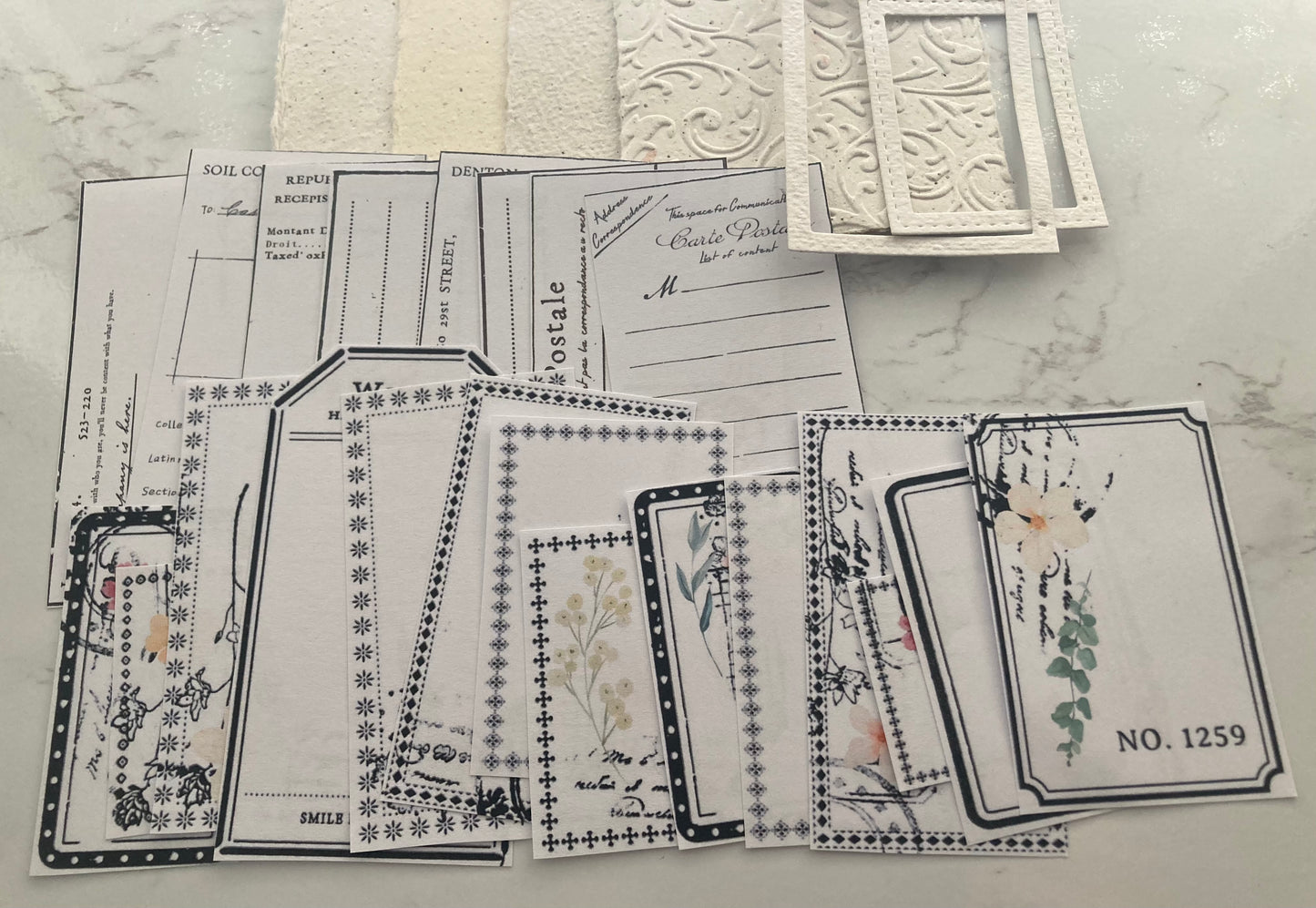 En stock Lot éphémères 25 pièces - papier artisanal - handmade paper