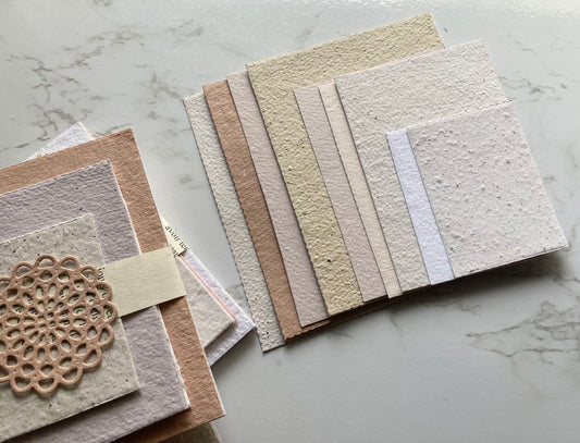 En stock 10 cartes en papier fait-main- papier artisanal - handmade paper