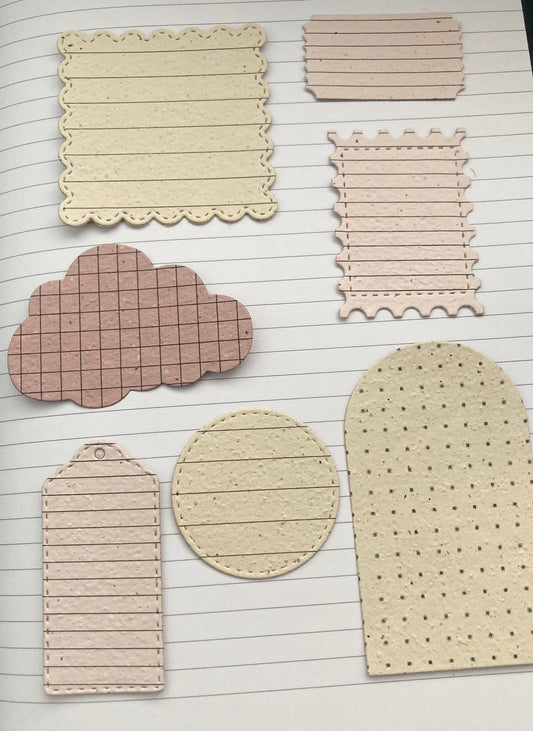 ///////////PROS//////////////En stock / Ephémères- pochette 15 découpes imprimées - papier artisanal - handmade paper