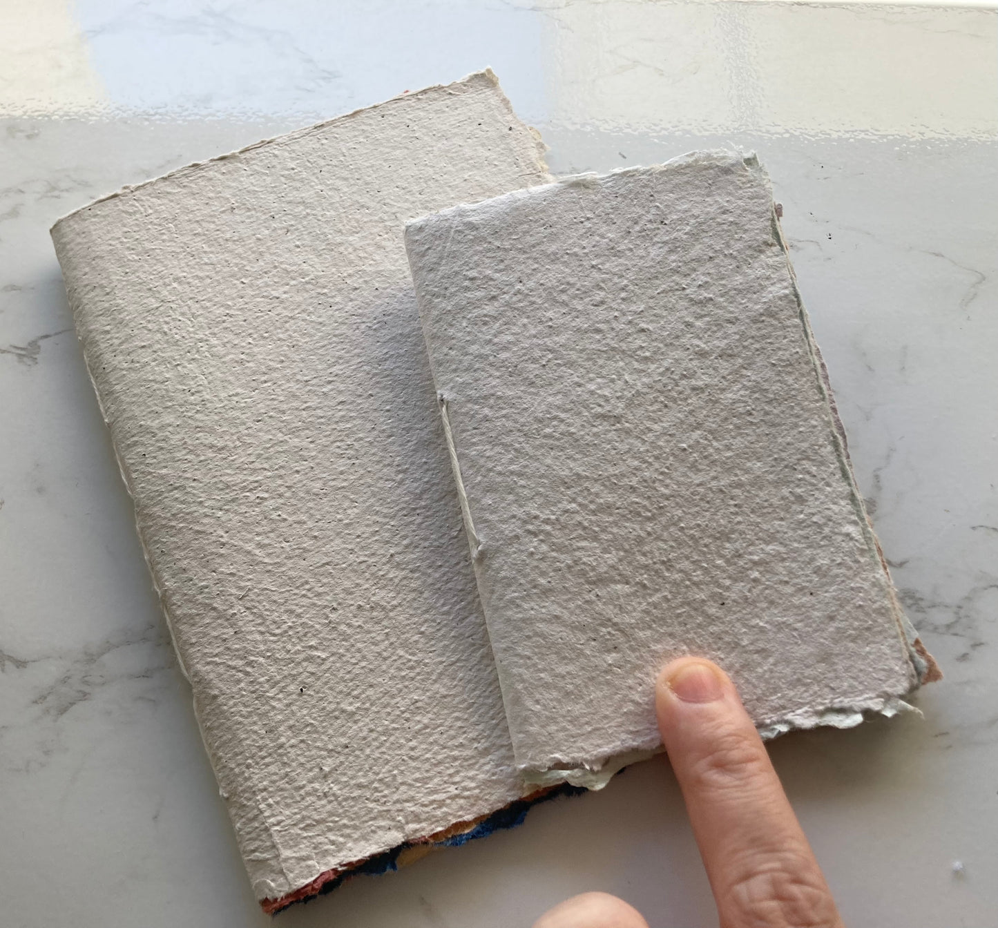 lot de 2 handmade journal A6 et A7  - papier recyclé fait-main