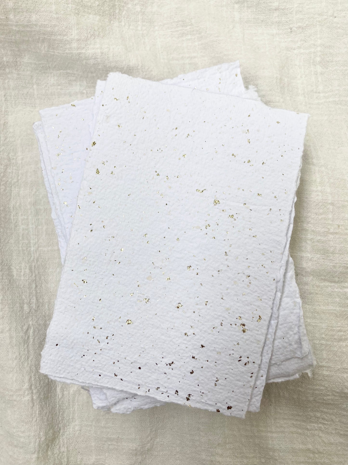 White and gold - Handmade paper craft paper - handmade paper