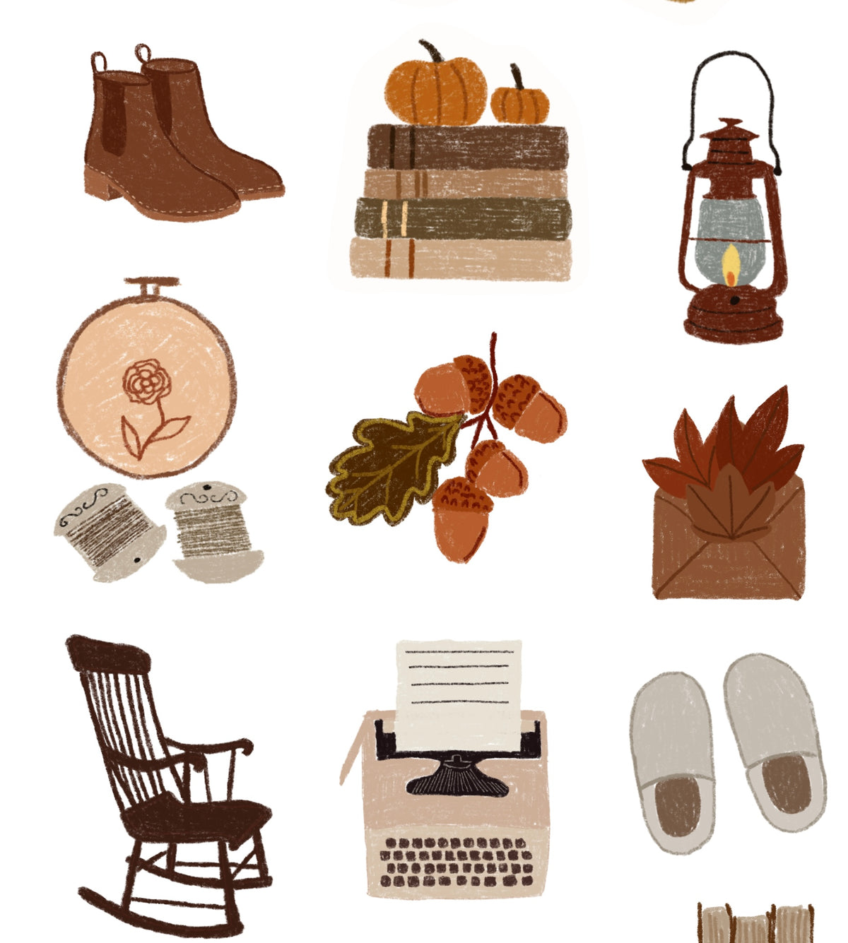 Planche de Stickers - Automne - Journaling -journaling Stickers   #ref2026-06
