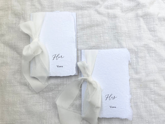2 Vows booklets - handmade handmade paper - Vows book