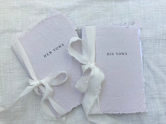 2 Vows booklets - handmade handmade paper - Vows book