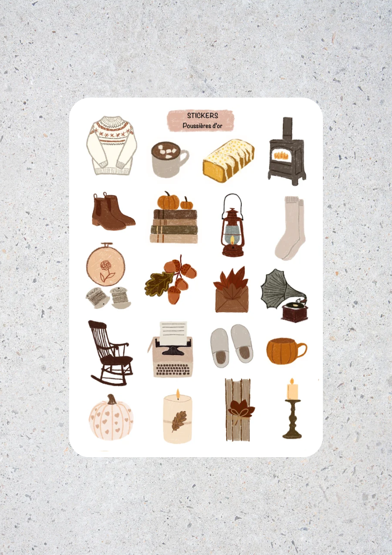 Planche Stickers pour journaling 