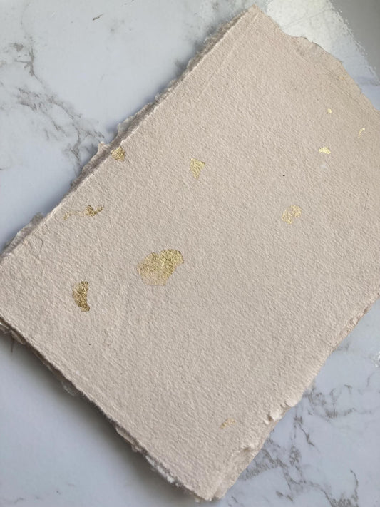 lot de 10 feuilles A6 sable et or Papier artisanal - papier recyclé fait-main