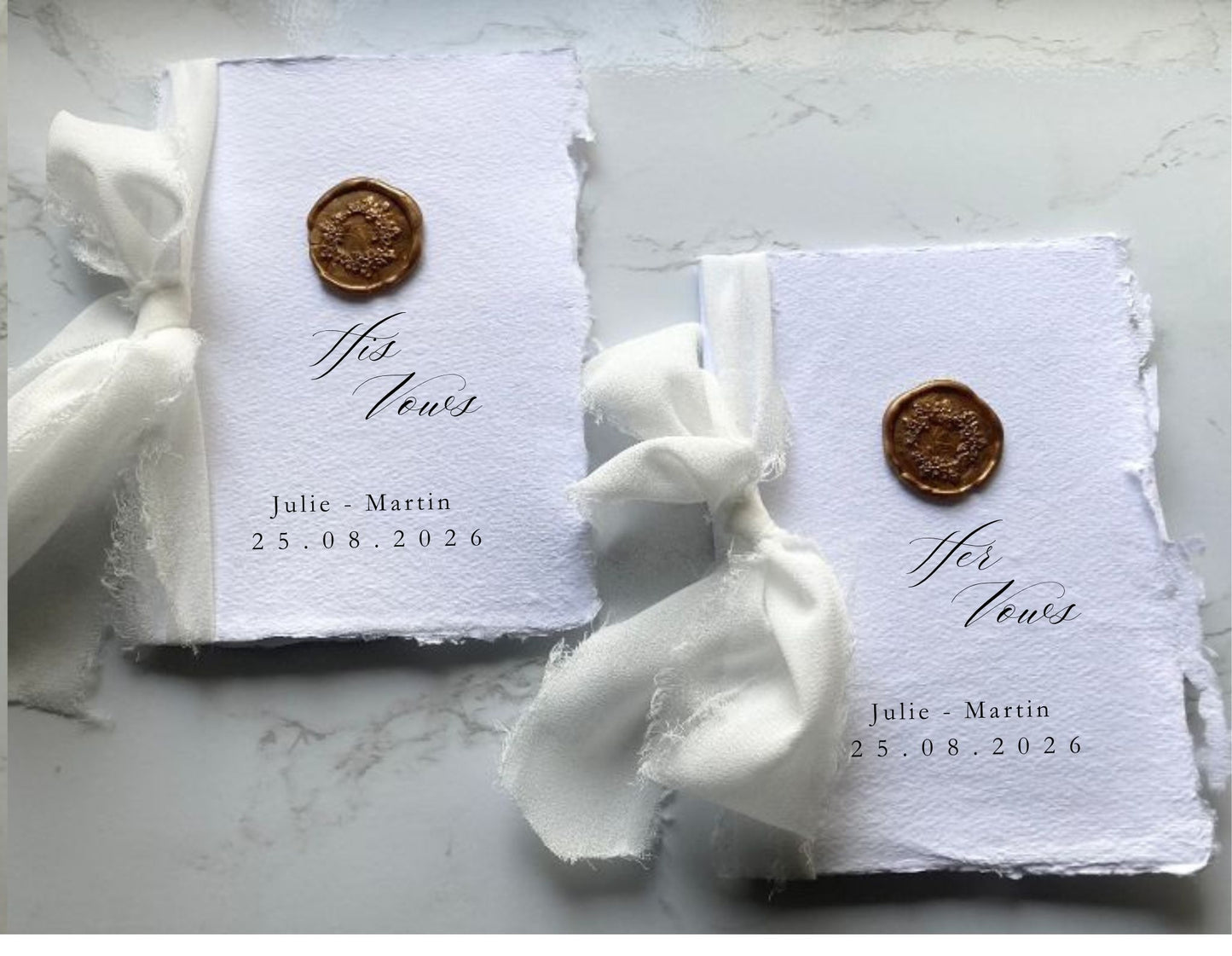 2 Vows booklets - handmade handmade paper - Vows book