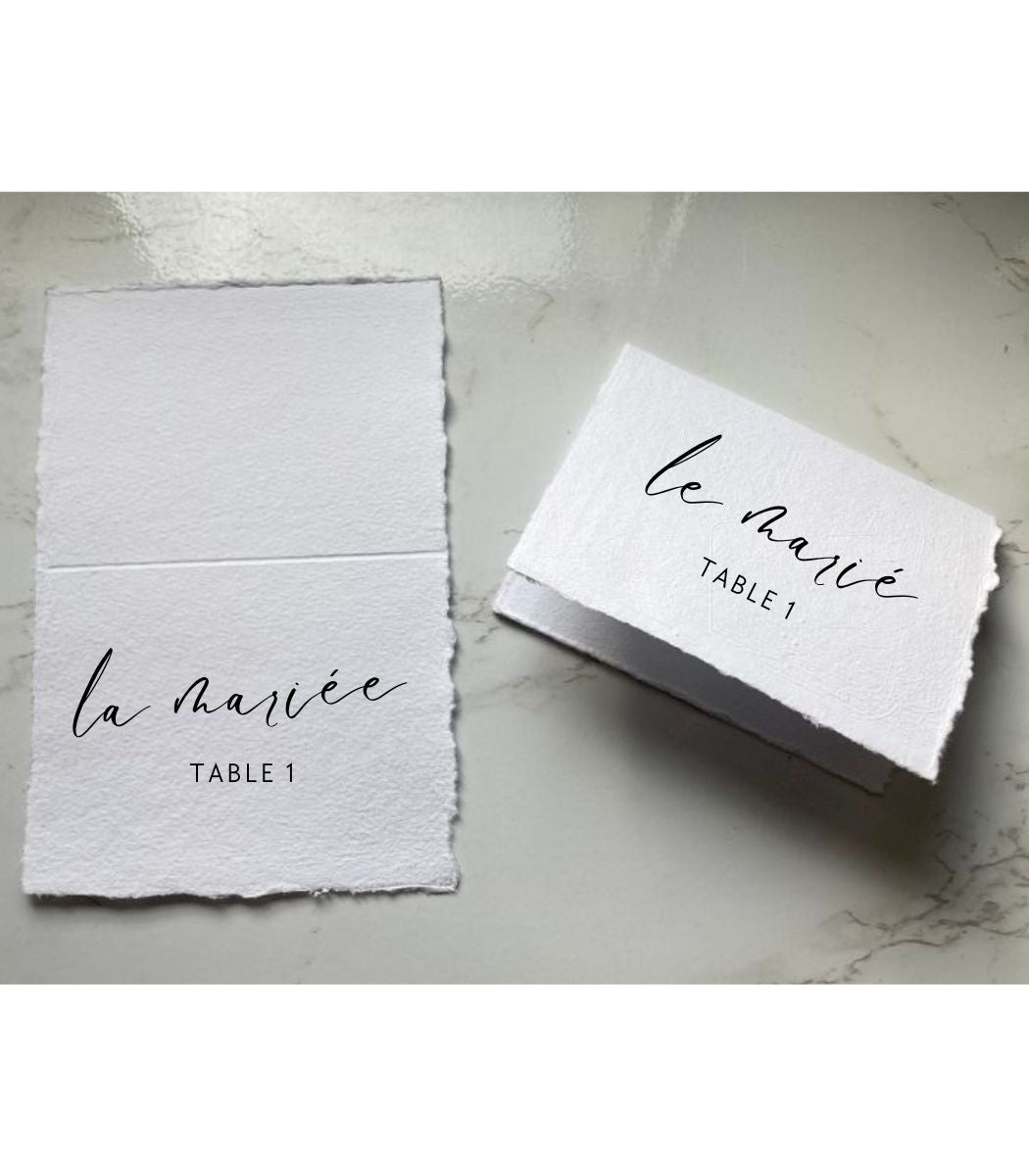 Marques-places en papier artisanal -